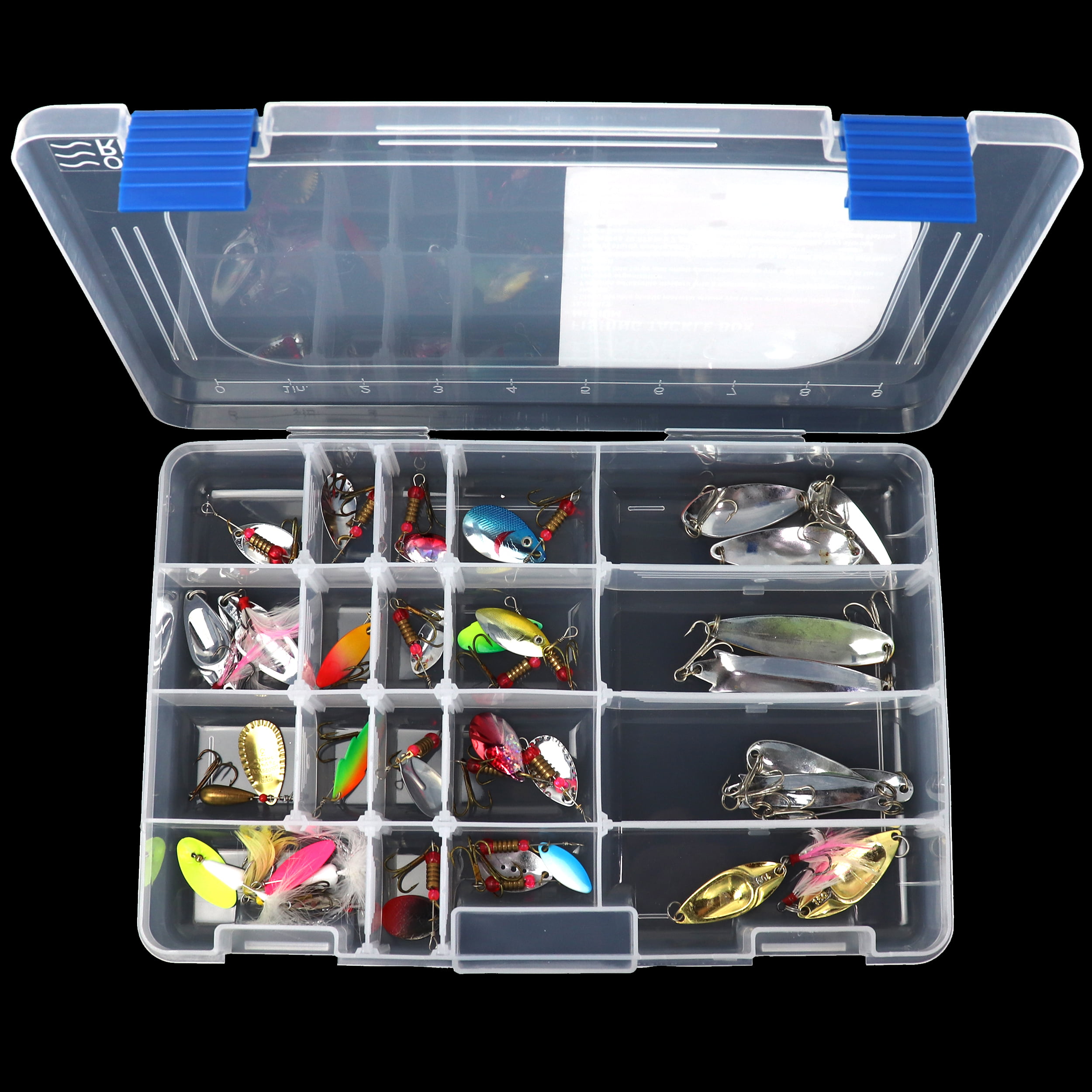 Osage River Medium Tackle Box Organizer, Clear Plastic Fishing Tackle Storage Tray with Adjustable Dividers, 1 Pack