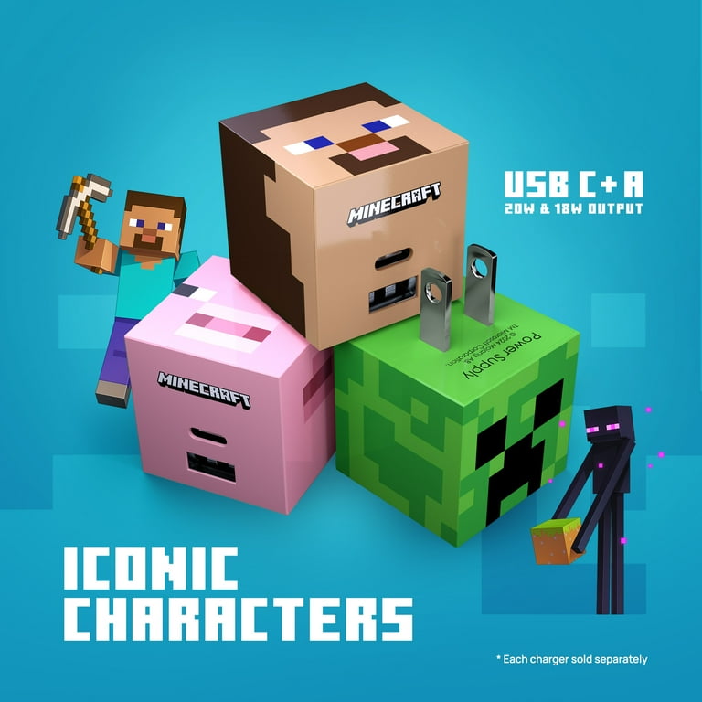 とし vita マイクラ充電器つき Liquipel Powertek Minecraft Dual USB-A / USB-C Wall Charger
