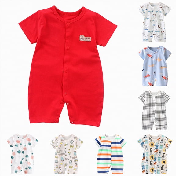 YDFCWXW Baby Boys Girls Romper One-Piece Beach Outfit Summer Clothes 0-24 Months (Light Gray, 6-12 Months)