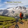 thumbnail image 2 of 360 Swivel 90 Tilt Tripod Head with 3 8 Thread 1 4 Screw 5kg Max Load Durable Lightweight Mount for Camera Monopod, 2 of 8
