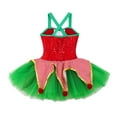 thumbnail image 4 of YONGHS Kids Girls Ruffle Tutu Mesh Dress Christmas Party Dancewear 4-14, 4 of 7
