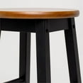 thumbnail image 3 of Mavka 29" Bar Stool with Round Acacia Seat in Beige and Black, 3 of 8