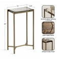 thumbnail image 6 of Kate and Laurel Aguilar Modern Glam Slim Side Table, 12 x 7 x 22, Clear Glass and Antique Brass, Decorative Narrow End Table for Use as Skinny Bedroom Nightstand or Living Room Accent, 6 of 9