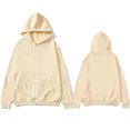 thumbnail image 5 of WTOBBY Women's Off Shoulder Zipper Hoodie Sweatshirt Fashion Clothing Casual Jacket, Modern Cropped Style with Front Pocket and Comfortable Streetwear Look,Khaki S, 5 of 5