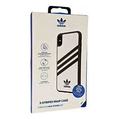 Adidas 3-Stripes Hard Snap Case for Apple iPhone Xs Max - White/Black Stripes