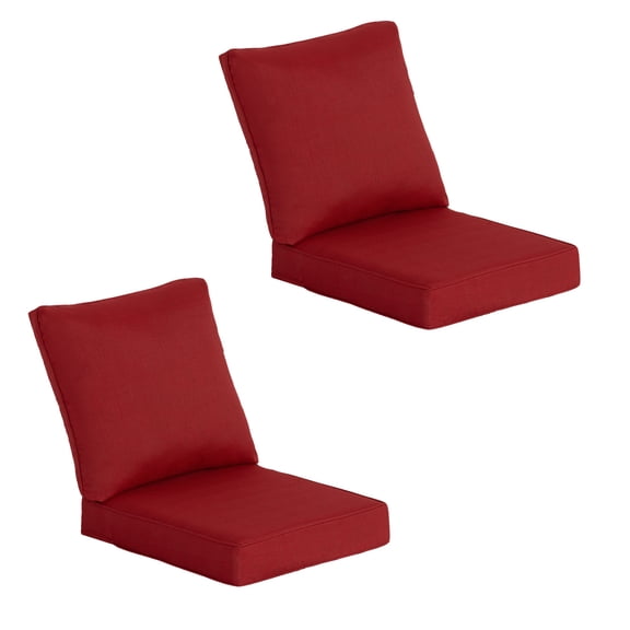 Goodgoods 23" x 25" Indoor & Outdoor Deep Seat Chair Cushions Set of 2, Water & Fade Resistant, Chili