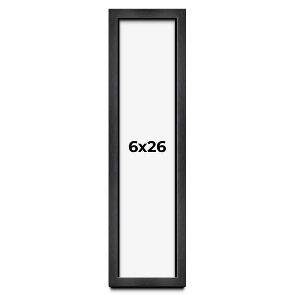 6x26 Shadow Box Frame Grey Charcoal Black | 0.875 Inches Deep | Solid Wood Shadowbox Display Frame