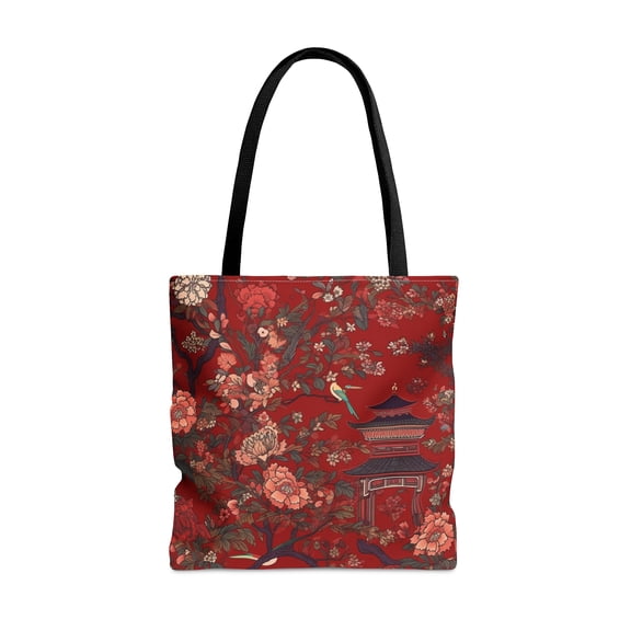Tote Bag in Chinoiserie Pattern