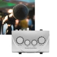 thumbnail image 3 of Karaoke Sound Mixer Portable Sound Mixer Professional Audio System Karaoke Dual Mic Inputs Audio Sound Mixer Silver (US), 3 of 5