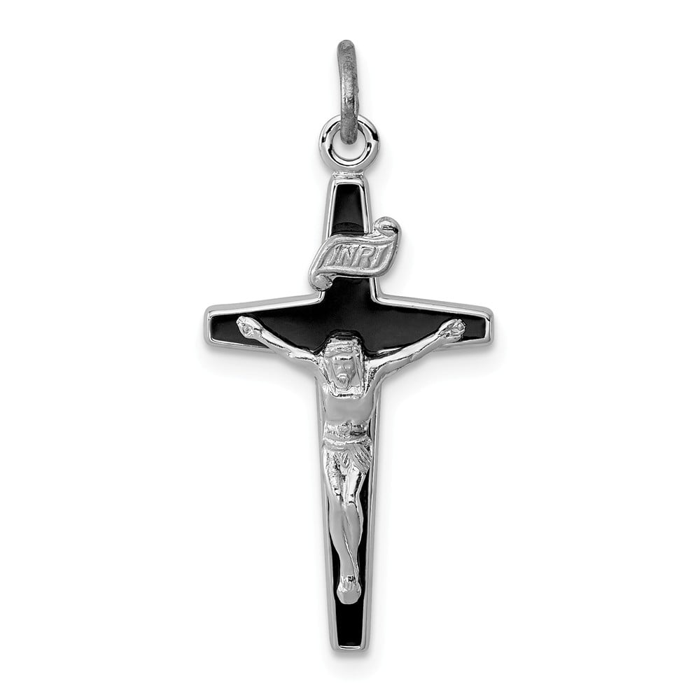 Sterling Silver Enameled Inri Crucifix Charm 