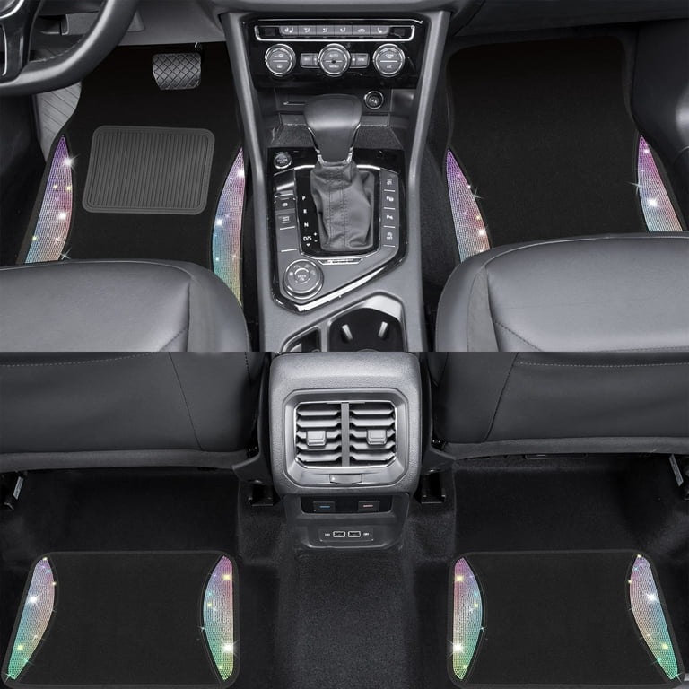 PIC AUTO Carpet Car Floor Mats with Black Carbon Fiber Heel Pad - Front and  Rear Mats Universal Fit for Suvs, Sedans, Vans (4 Pcs)