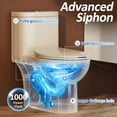thumbnail image 6 of SUNRINX 12" Rough-In One-Piece Toilet, ADA 17" Height, Dual Flush 1.1/1.6 GPF, Rimless - Beige/Kahki, 6 of 10