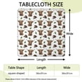 thumbnail image 2 of White Highland Cow Hat Leaf Pattern Square Fitted Tablecloth with Elastic Edge,Square Table Cover,Washable Elastic Table Cover for Home Kitchen Party Decor 36"x36", 2 of 6