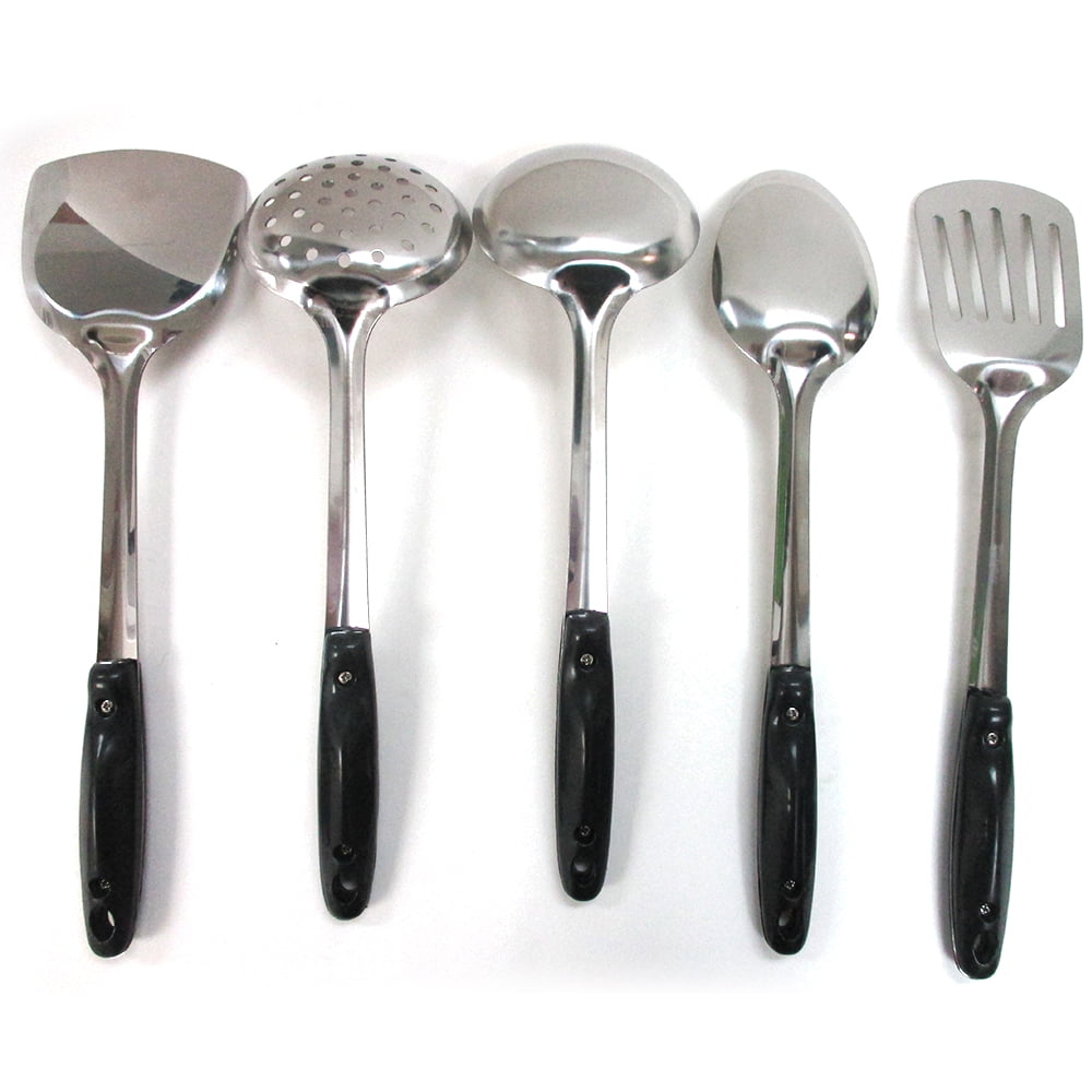 5-Piece Stainless Steel Kitchen Utensil Set Cooking Serving Tools Spatula Spoon