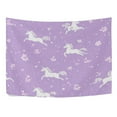 thumbnail image 4 of WOBOGO Pattern with Flying Unicorns and Flowers Tapestry 80×60in Home Living Room Bedroom Wall Hanging Ornaments, 4 of 10