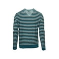thumbnail image 3 of I.N.C Mens Striped Knit Henley Shirt, Green, XX-Large, 3 of 4