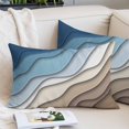 thumbnail image 2 of Navy Blue Brown Ombre Pillow Protectors with Zipper Standard Size, Modern Geometric Abstract Cream Soft Brushed Breathable Throw Pillow Covers, Pillowcase for Couch Sofa Bedroom Living Room 20"x26", 2 of 9