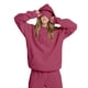 thumbnail image 1 of Sudadera con Capucha para Mujer con Antifaz, de Larga, Holgada y Cómoda, Estilo Informal, para Otoño, Estilo Y2K Rojo Ladrillo M, 1 of 8