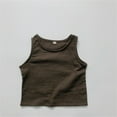 thumbnail image 3 of LNMQLPDBS Summer Tank Tops Standard Straps Solid Color Crewneck Sleeveless Stylish Tops Kids Tank Tops for Girls Cute 2 Year Old Boy Clothes Beach Clothes Unisex Baby Clothes Army Green 5-6 Years, 3 of 5