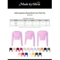 thumbnail image 2 of Made by Olivia Women's Solid Long Sleeve Round Neck Crop T Shirt Top, 2 of 4