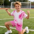 thumbnail image 5 of Amidoa Girls 2 Piece Outfits Summer Clothes Short Sleeve Cute T-Shirt and Casual Shorts Kids Clothing Sets Pink Size 2T, 5 of 7