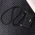 thumbnail image 2 of For Iphone 16 Pro Crossbody Zipper Wallet Rhombus Leather Phone Case(Black),iPhone 15 Pro, 2 of 7