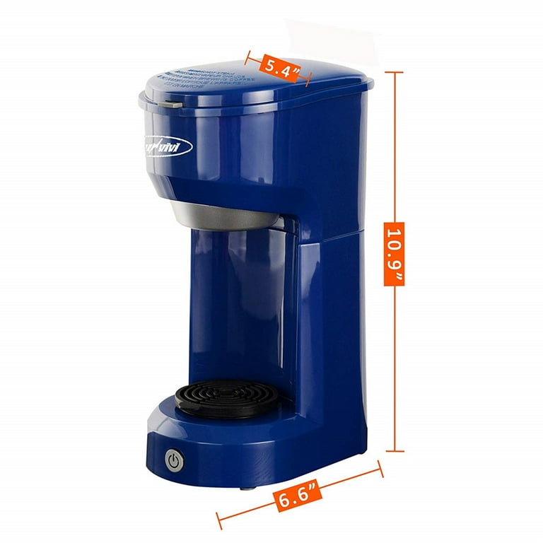 Sboly Single Serve 12 Ounce Coffee Brewer,One Button Operation with Auto  Shut-Off for Coffee or Tea,Blue
