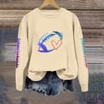 thumbnail image 2 of Holzkary Sweatshirts for Women Hoodies Football Funny Sweatshirt for Graphic Print Sunday Long Sleeve Graphic Printed Pullover Top Comfy Fall Winter Outfits Clothes 2025 Fashion Beige L, 2 of 4