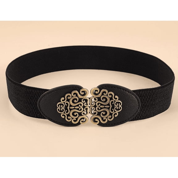 Belts for Women Holiday Dresses Faux Leather Retro Waist Belt Business Casual Fashion Accessories Black