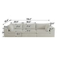 thumbnail image 4 of MAYEERTY 118.2" Cloud Sofa White Corduroy Fabric Deep Seat Double-Layer Design Removable Cushion No Assembly DIY Combination for Multi-Rooms, 4 of 6