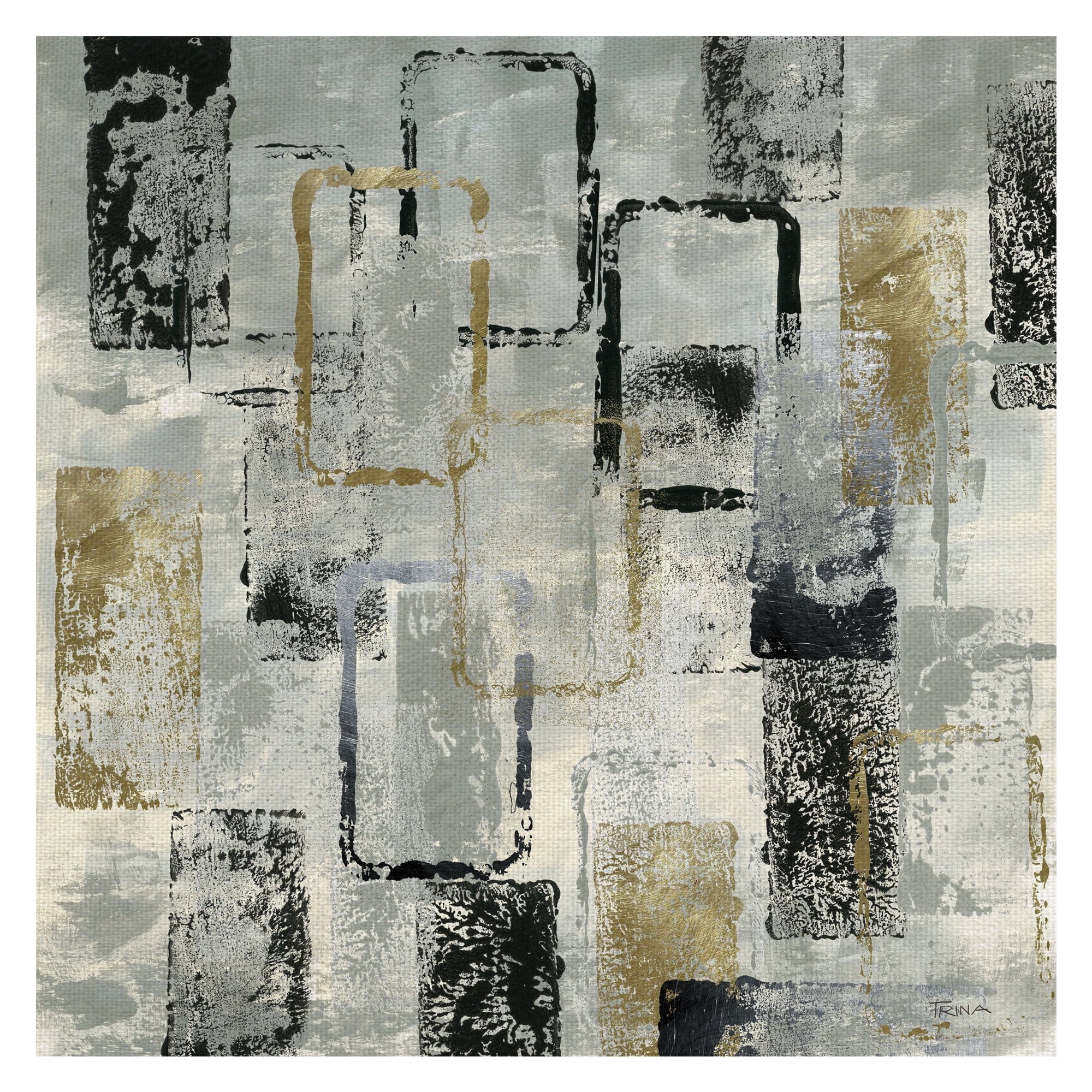 Rectangle Glam Mixed Metals by Katrina Craven Wrapped Canvas Painting ...