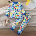 thumbnail image 2 of Hessimy Toddler Baby Boy Fall Winter Outfit Long Sleeve Letter Print Sweatshirts and Jogger Pants Boy Clothes (Multicolour,18-24 Months), 2 of 4