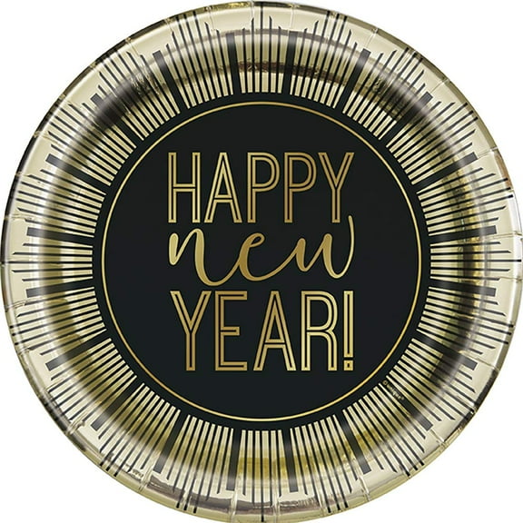 Unique Roaring New Years Round Dinner Plates-8 Pcs, 9", Multicolor