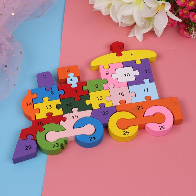 Set Early Learning Building Block Toys Children 3D Wooden Toys Alphabet Train Intelligence Baby Toys Learning Letters heqiyong LED