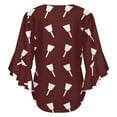 thumbnail image 6 of Mississippi State White Cowbell Women's V-Neck Blouse With 3/4 Ruffled Bell Sleeves Casual Top Ladies Blouses, 6 of 7