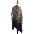 thumbnail image 5 of StylesILove Women Elegant Classic Leopard Print Lightweight Cotton Tassel Scarf Wrap Autumn Winter Large Shawl Headscarf (Black + Leopard), 5 of 6