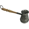 thumbnail image 1 of 4 Oz./120 ml Thick Solid Copper Coffee Pot, Turkish Greek Arabic Coffee Cezve Ibrik Briki Turka with Wooden Handle, Authentic Copper "Grape" Jezve, 1-Piece, 1 of 1