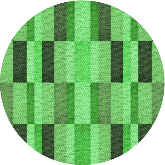 Ahgly Company Machine Washable Indoor Round Transitional Forest Green Area Rugs, 4' Round