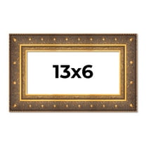 13x6 Frame Vintage Gold Solid Wood Picture Frame | 2.5 Inch Moulding Width | Ornate Bronze Museo