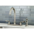 thumbnail image 2 of Kingston FB7798NFLSP NuWave French Two-Handle 4-Hole 8" Centerset Kitchen Faucet with Side Sprayer in Brushed Nickel, 2 of 5