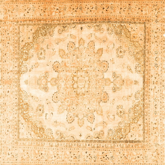 Ahgly Company Indoor Square Persian Orange Traditional Area Rugs, 5' Square