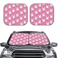 thumbnail image 2 of Balery 2 Piece Rabbit Holding Flowers Car Windshield Sun Shade|Foldable Front Windshield Shade for Car Front Window for Most Sedans SUV Truck-Large, 2 of 7