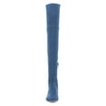 thumbnail image 3 of YDN Women Classic Lace Up Thigh High Chunky Low Heel Dress Flat Long Booties Round Closed Toe Over The Knee Boots Casual Winter Shoes Size 6 Blue, 3 of 3