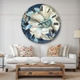 thumbnail image 3 of Designart 'Indigold Watercolor Flower I' Traditional wall clock, 3 of 4