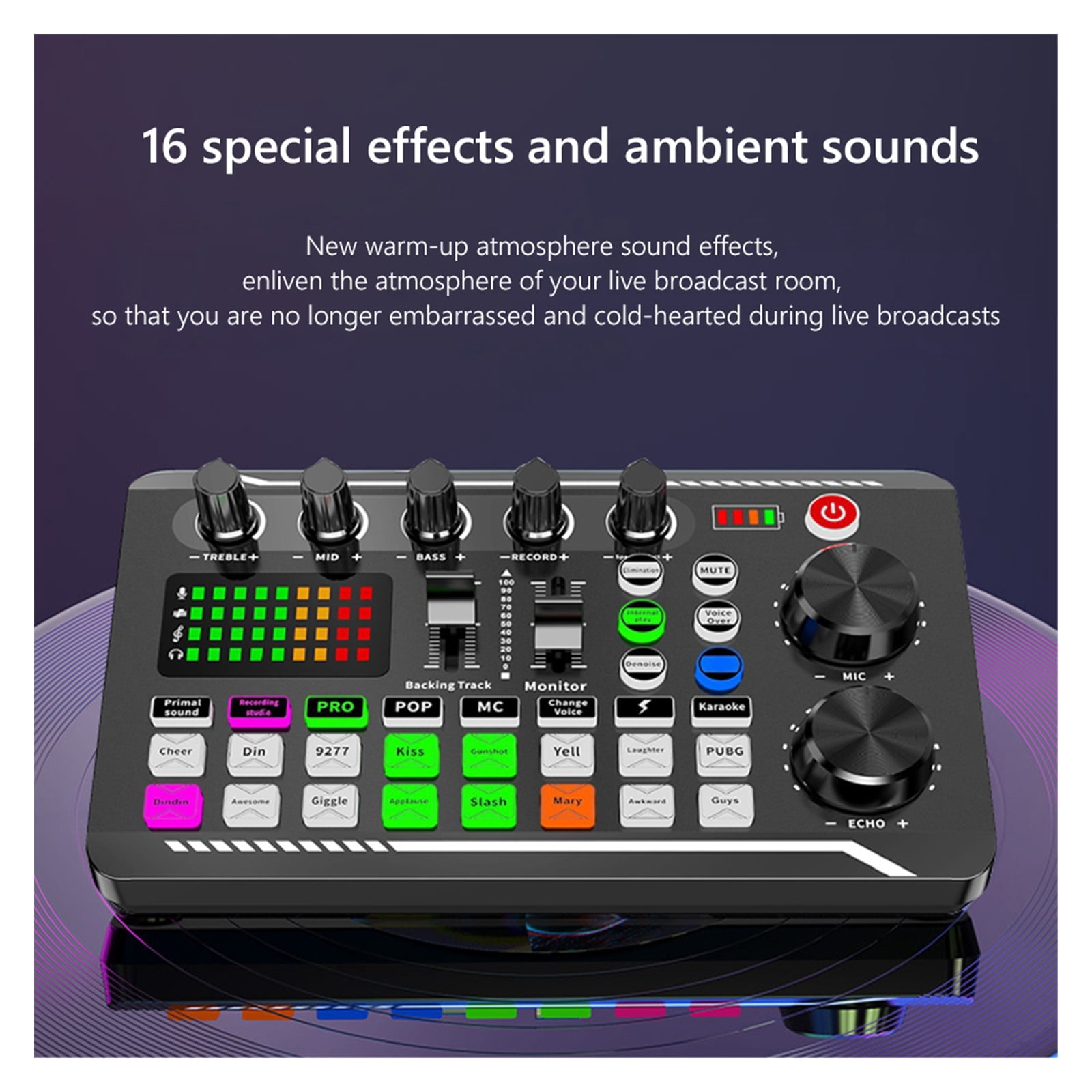 Multifunctional Tuning Sound Card Microphone Mixer Kit Audio Recording Mixer Audio Mixing Console Amplifier for Phone PC ,Easy to Operate