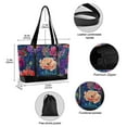 thumbnail image 2 of FORMRS Canvas Laptop Tote Bag for Women with 15.6" Computer Compartments Shoulder Handbag, Blooming Flowers Pattern, 2 of 7