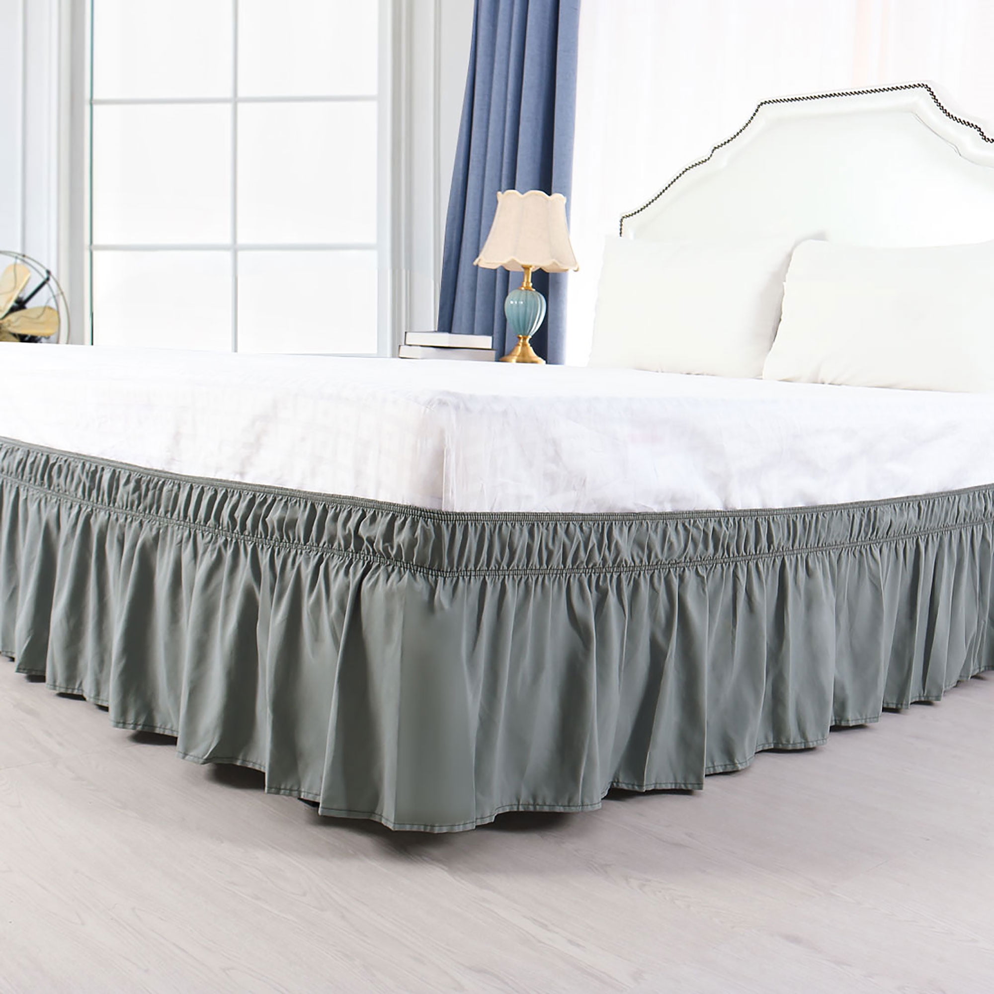 Details about / Bed Skirt 16 Inches Drop Microfiber 100/% Polyester King and Queen Size Black