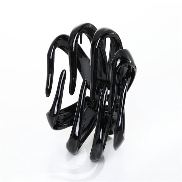 Guardurnaity Estilo simple Clips de garra de plástico sólido Material premium Accesorios negros y marrones Pasadores de San Valentín Accesorio para el cabello Negro