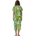 thumbnail image 2 of DISNIMO Floral Printed Women's Pajama Sets Soft Sleepwear 2 Piece Pjs Set Short Sleeve Tops and Capri Pant Lounge, S, 2 of 7