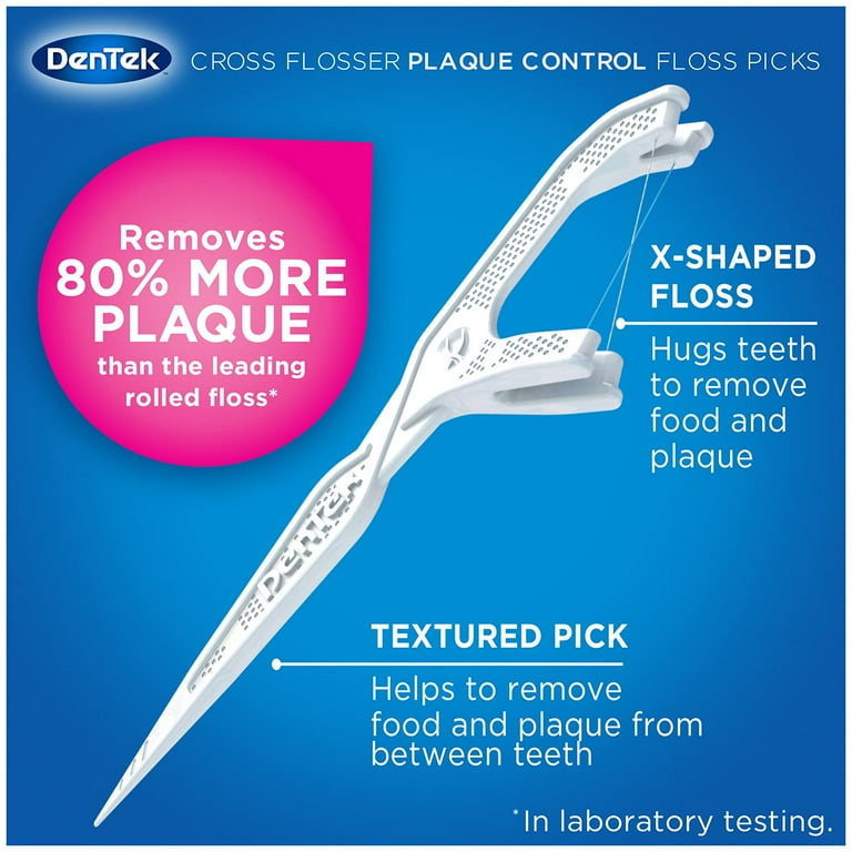DenTek Dental Teeth Floss Picks, Cross Flosser Plaque Control, X